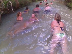 My friends and I floating down Eli Creek's lazy river on the Fraser Island. 