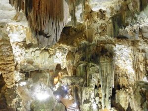 The Inside of the Phong Nha Caves on a River in Vietnam