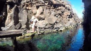 Me and my friend jumping into the Las Grietas swimming area