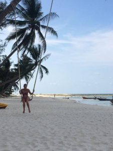 Me on a swing at Manhi Beach, Koh Phangan, one of the 3 amazing islands in South Thailand