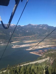 The view of a cove from the Sea to Sky Gondola