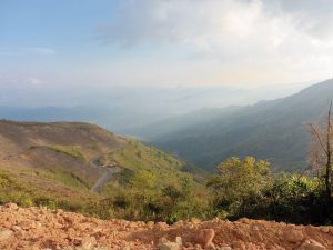 A hillside view from the bus ride to Vang Vieng from Luang Prabang