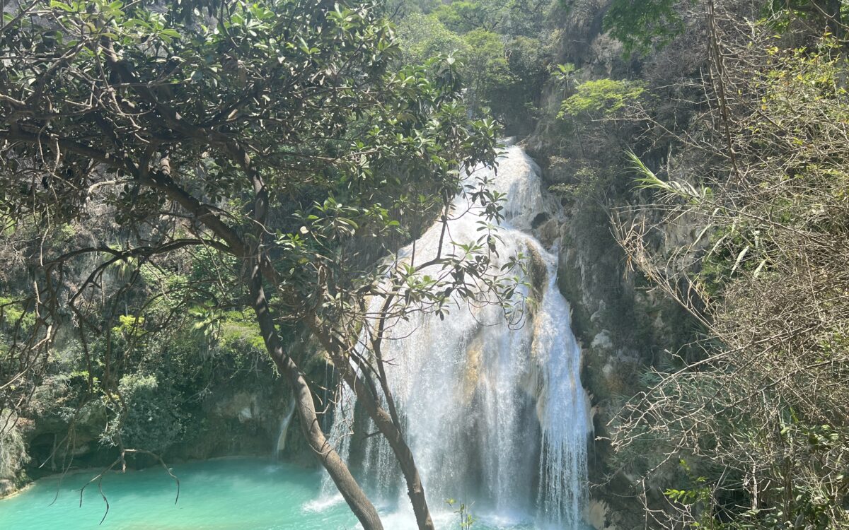 a beautiful waterfall