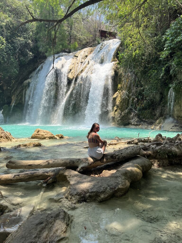 Waterfall falling over the rocks