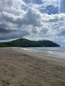 A brown sand beach